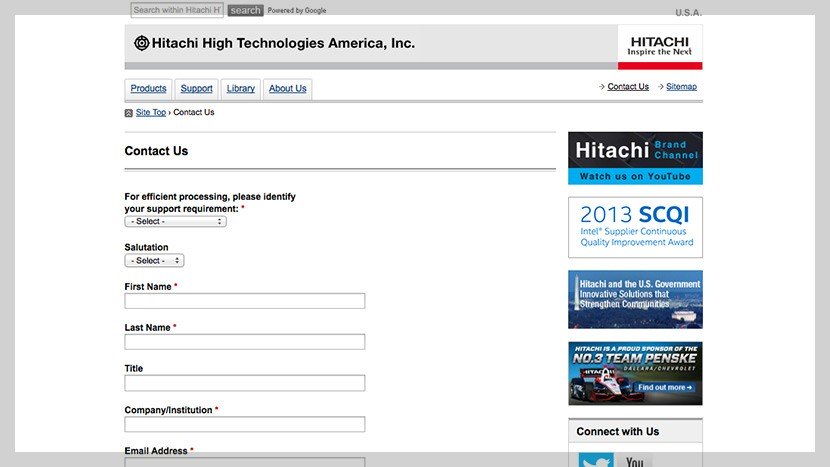 Hitachi Website